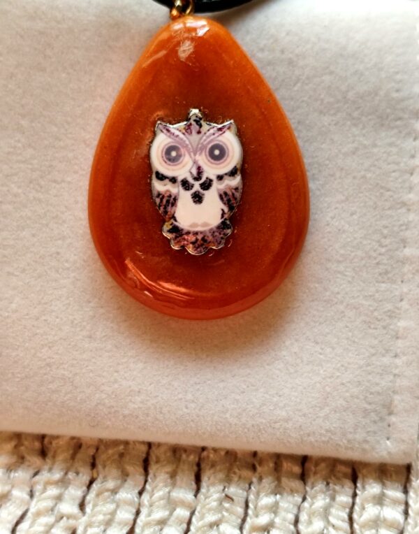 Pendentif résine "Chouette alors !!"
